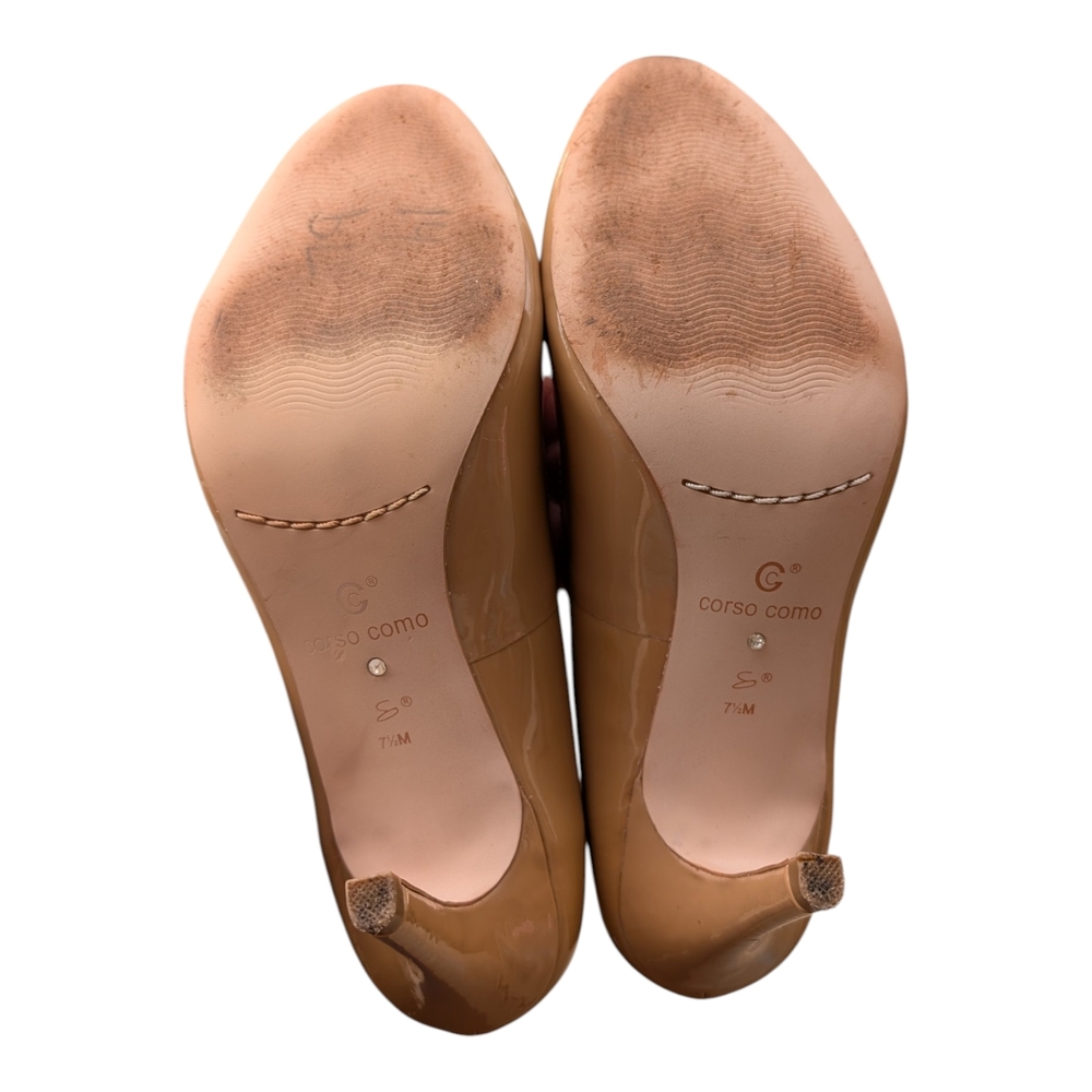 Corso Como Nude Patent Leather Round-Toe Pumps - Picture 8 of 10